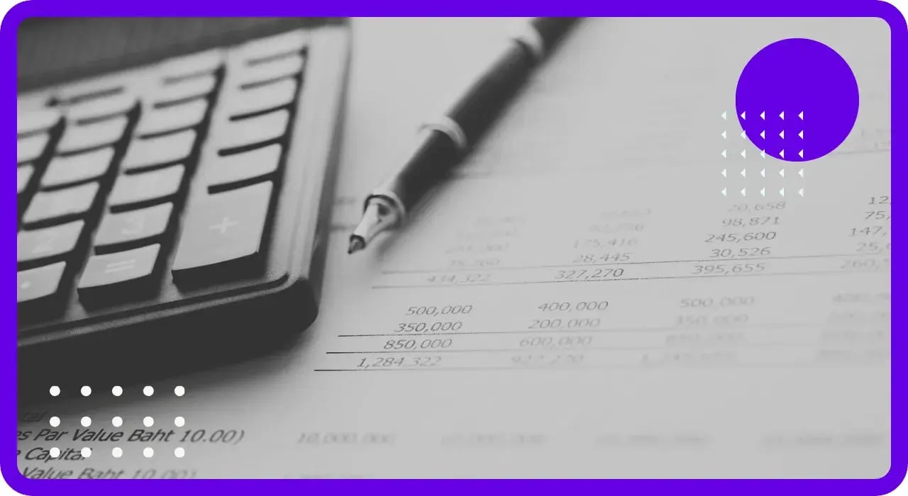 A calculator and financial documents representing edgefi's managed IT and security services for professional services firms