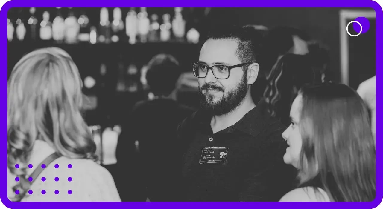 edgefi team members networking and building client relationships at a business event