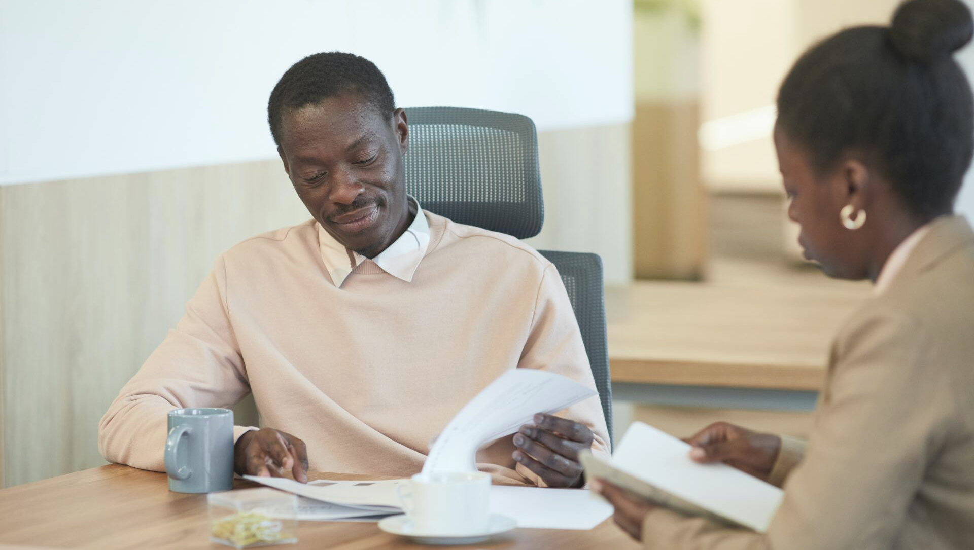 People looking at paperwork